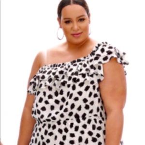 Lane Bryant Beauticurve B&W Brush Stroke Maxi